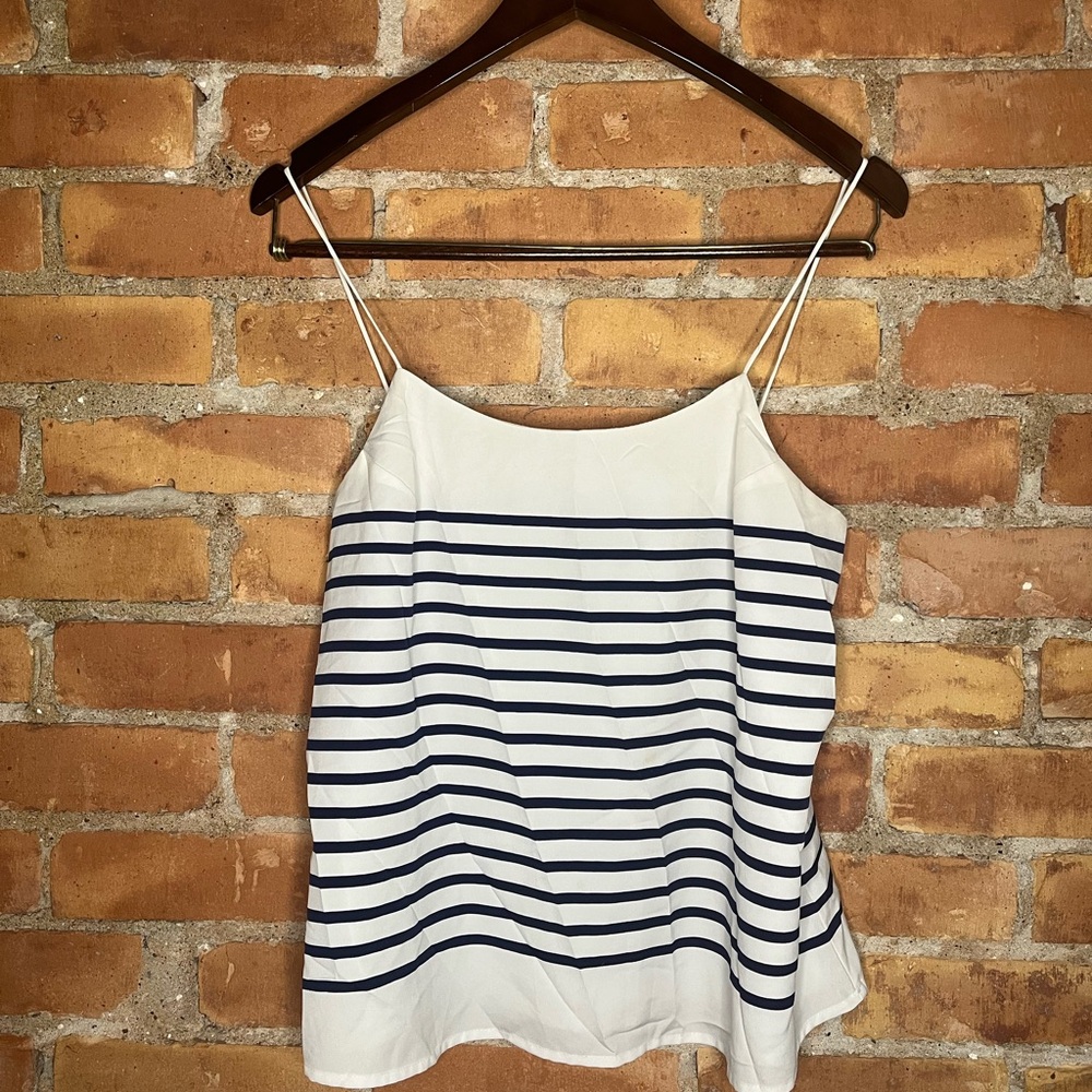 Banana Republic Stripe Tank + Blue/White + Small